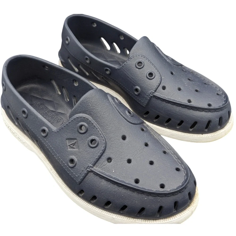 Sperry Top-Sider Boat Float‎ Non Marking Slip On Loafers Blue White  Shoes 6